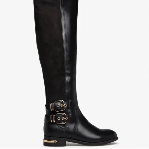Shoe Dazzle Shoes - Elna Buckled Flat Boot